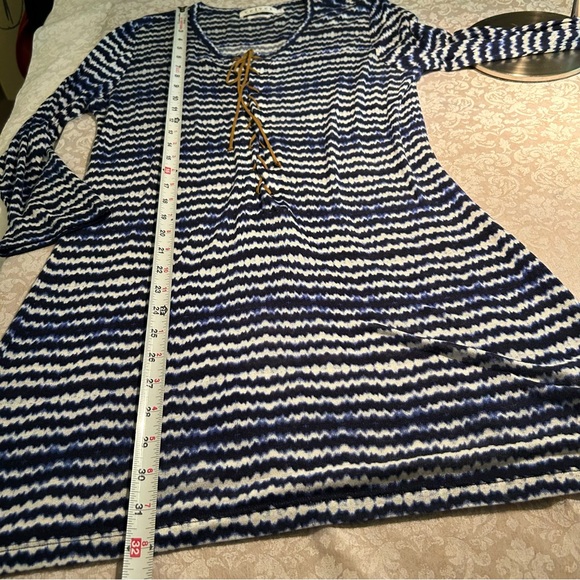 Velvet by Graham & Spencer ~Long Sleeve Lace-Up  Stretch Swim Cover/ Mini Dress - Picture 9 of 10